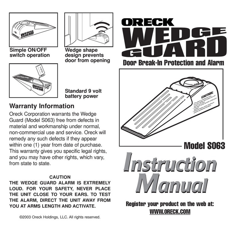 Oreck WEDGE GUARD S063 instruction manual