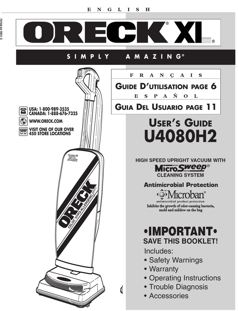 Oreck ORECK XL U4080H2 User manual