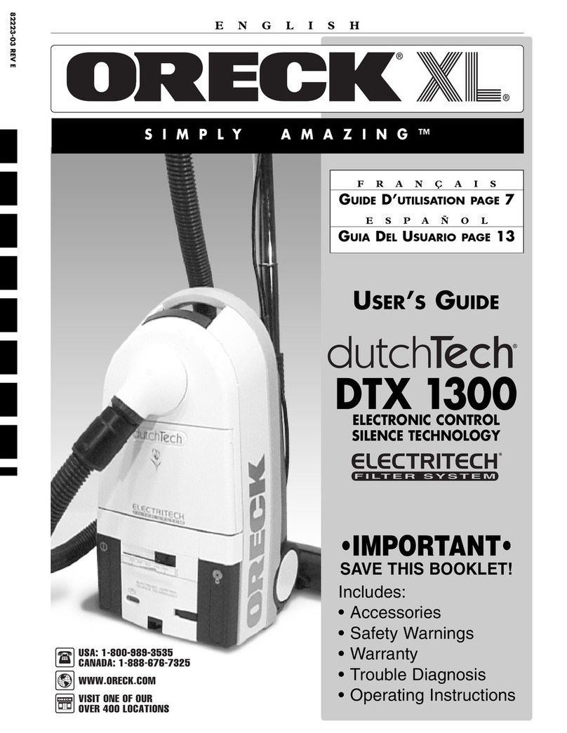 Oreck DutchTech DTX 1300 User manual