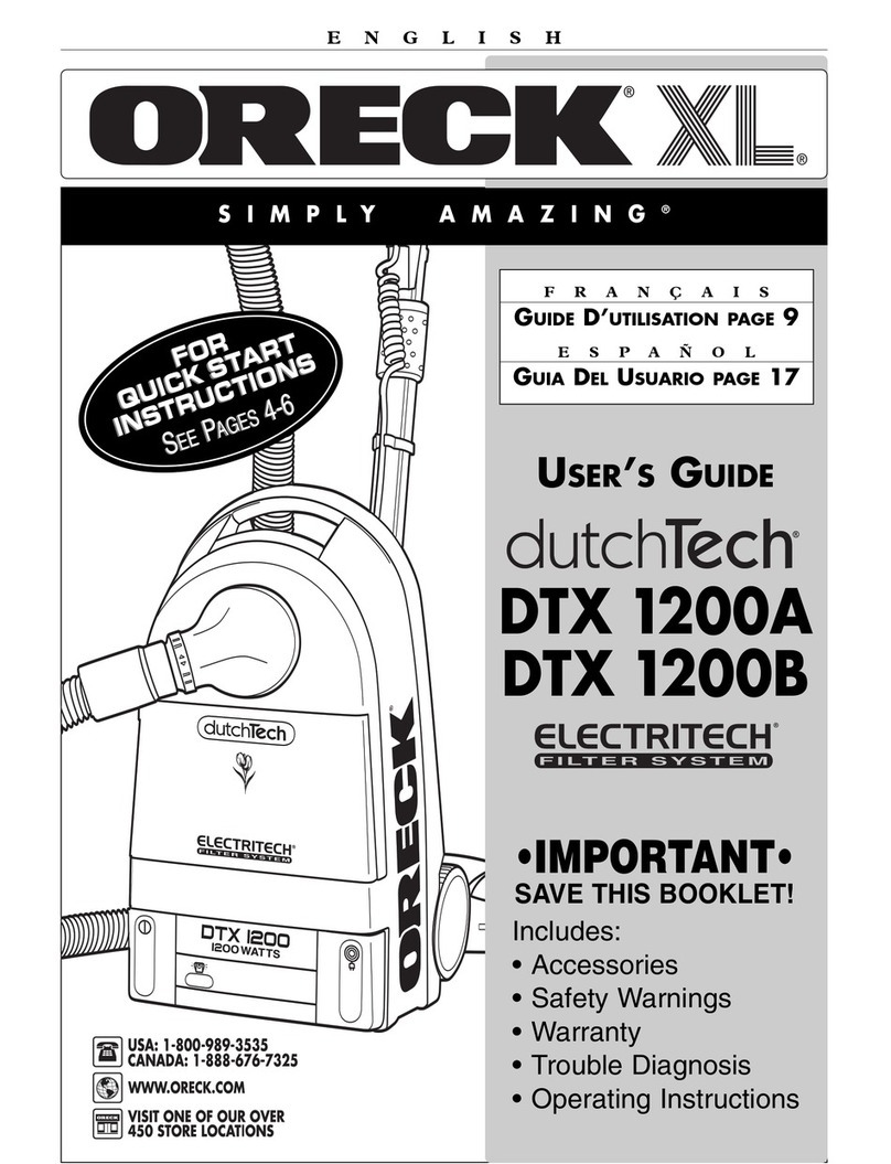 Oreck duchTech DTX 1200A User manual
