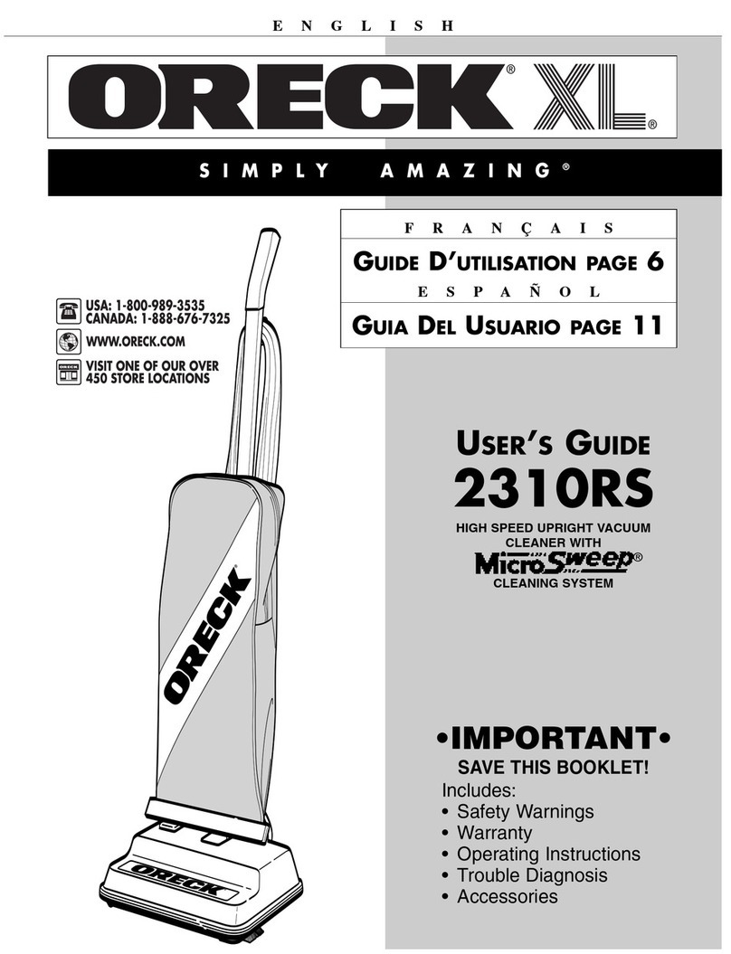 Oreck 2310RS User manual