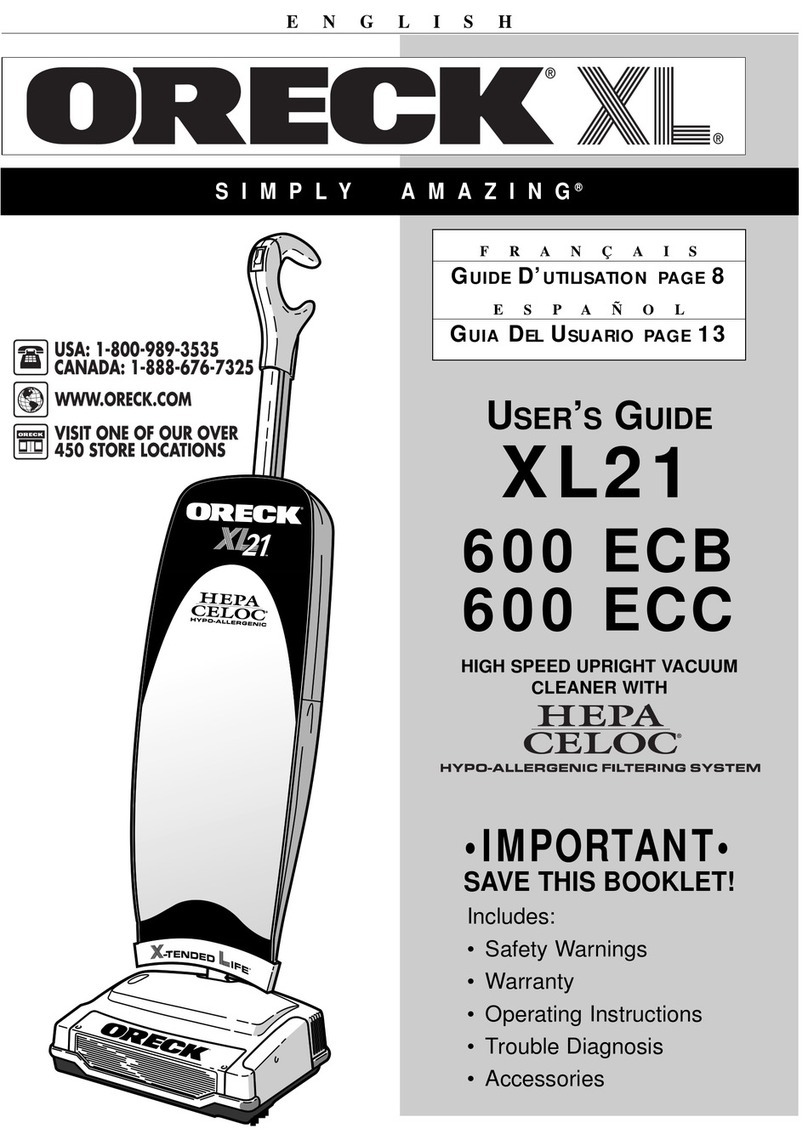 Oreck 600 ECC User manual