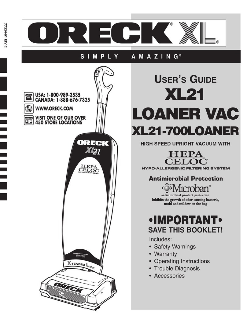 Oreck XL21 Series User manual