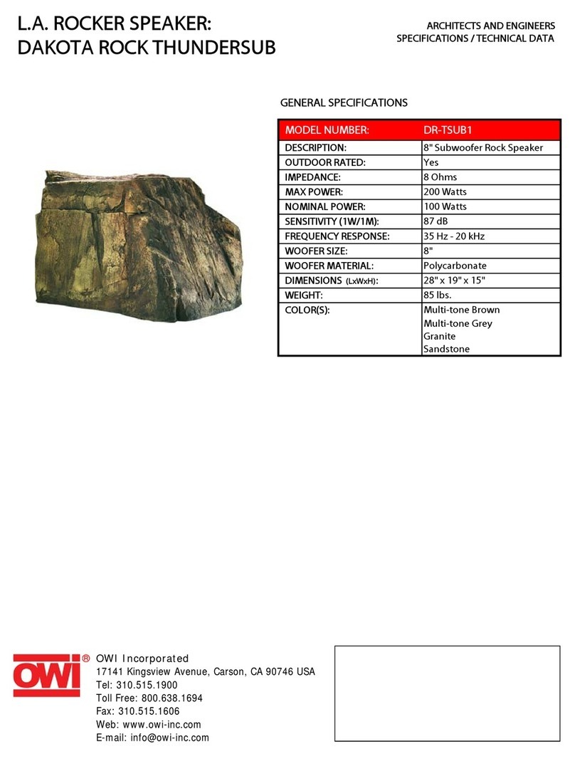 OWI DAKOTA ROCK THUNDERSUB DR-TSUB1 User manual
