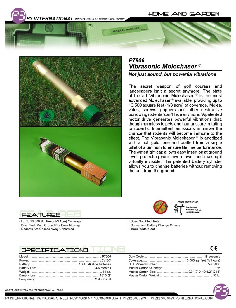 P3 International P7906 VIBRASONIC MOLECHASER Specifications