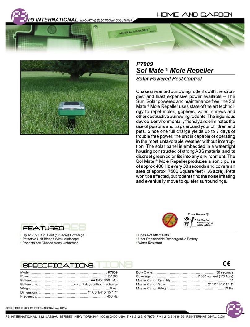 P3 International Sol Mate P7909 Specifications
