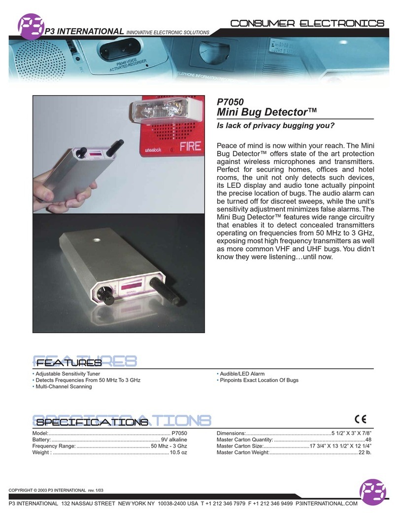 P3 International Mini Bug Detector P7050 Specifications