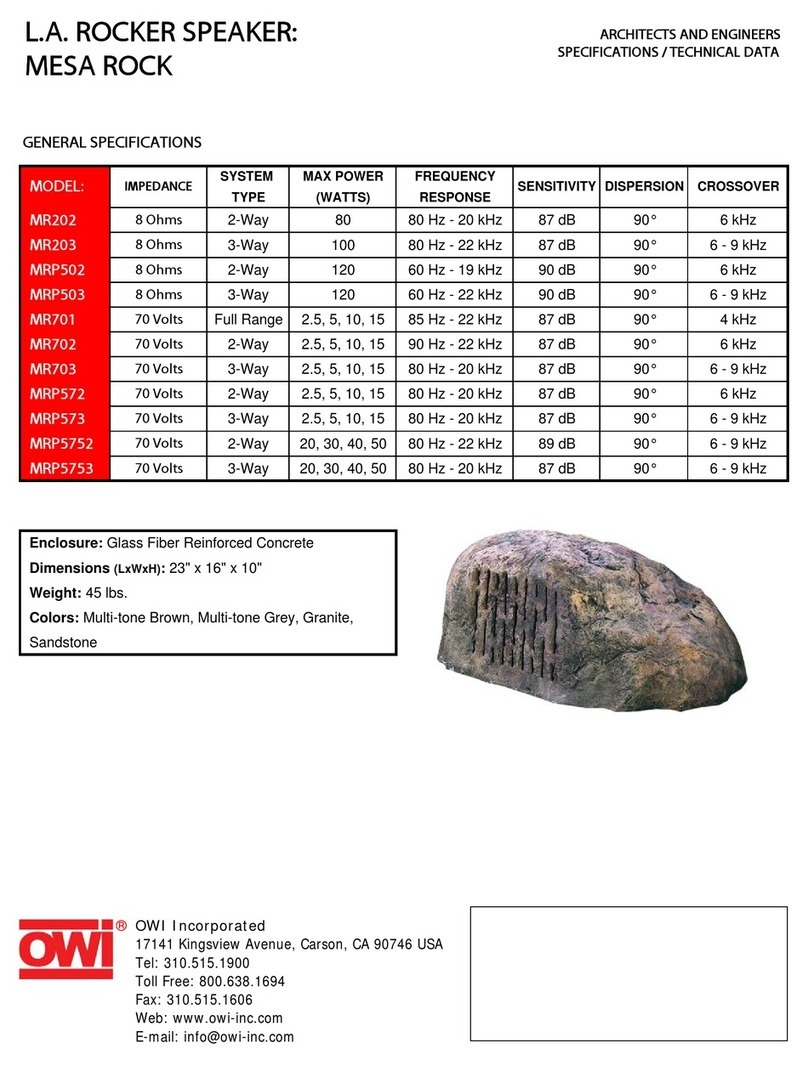 OWI MR202 Specifications