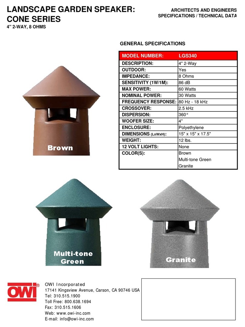 OWI LGS340 Specifications
