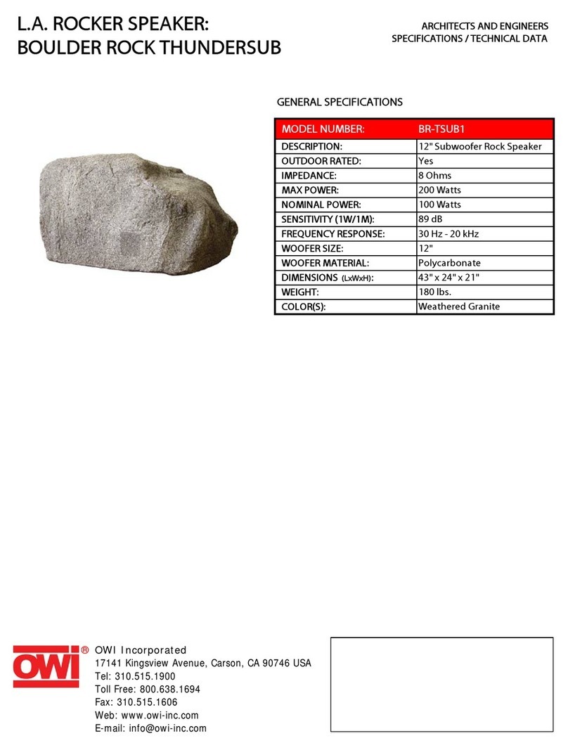 OWI BR-TSUB1 Specifications