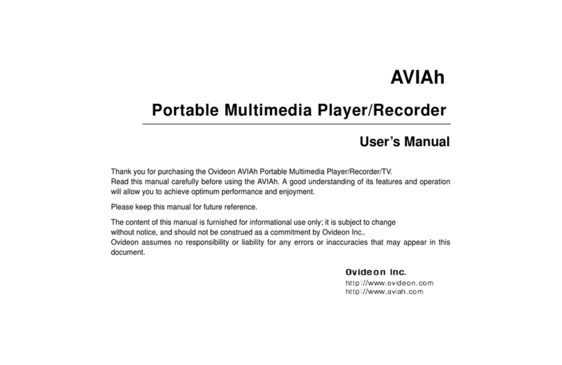 Ovideon Aviah Portable Multimedia Recorder and... user manual