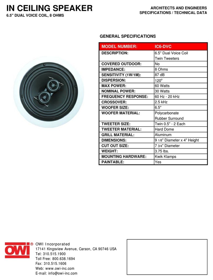OWI IC6-DVC Specifications