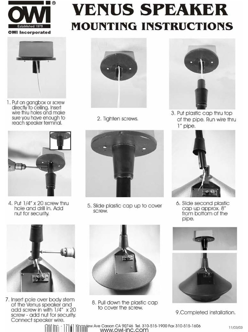 OWI Venus Speaker Mounting instructions