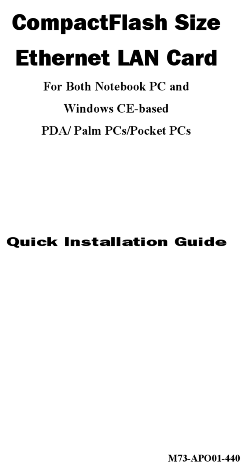 Palm CompactFlash 10/100 Quick installation guide