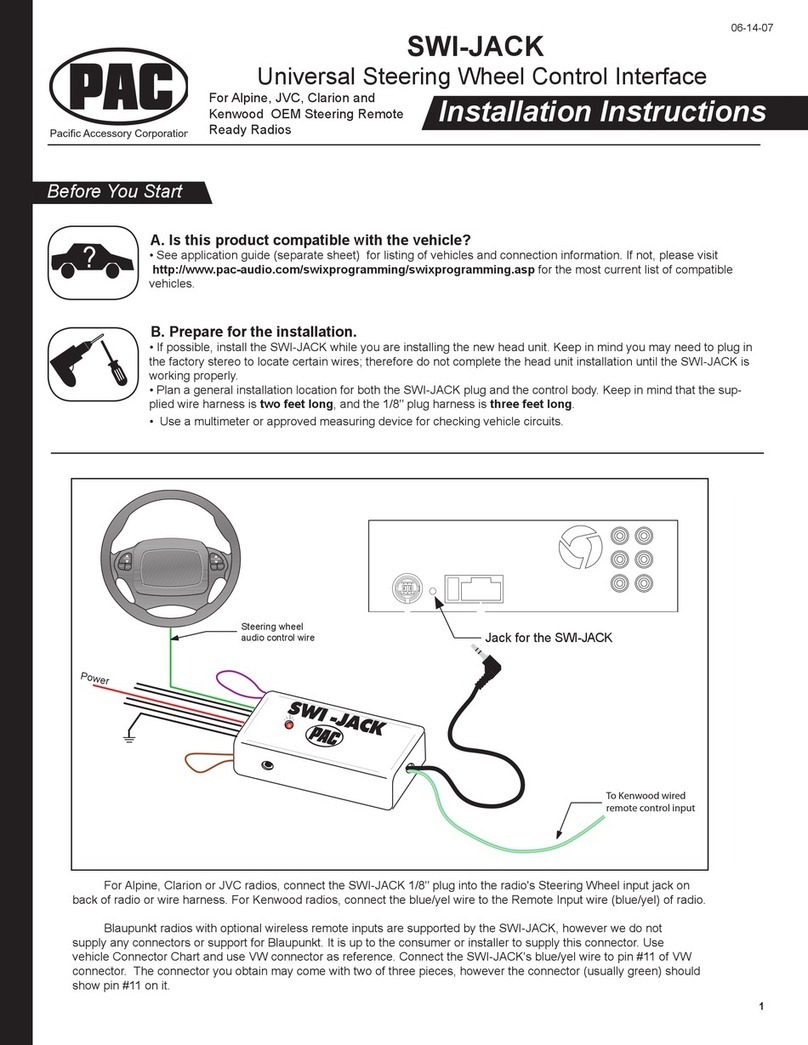 PAC Automobile Accessories installation instructions