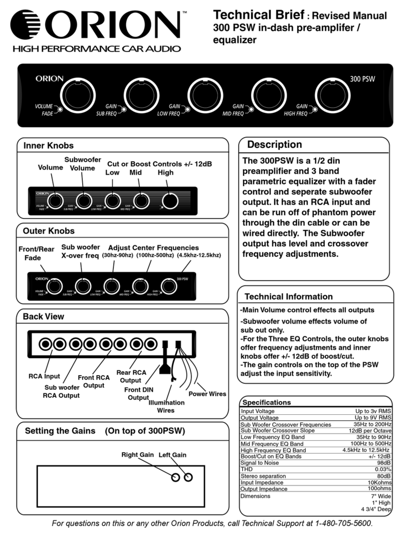 Orion 300 PSW Reference guide