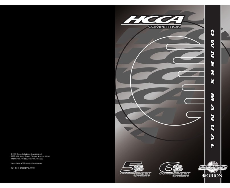 Orion Orion HCCA Competition owner's manual