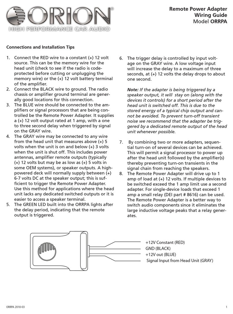 Orion ORRPA Wiring guide
