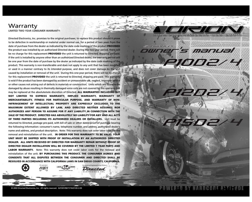 Orion P10D2/4 User manual