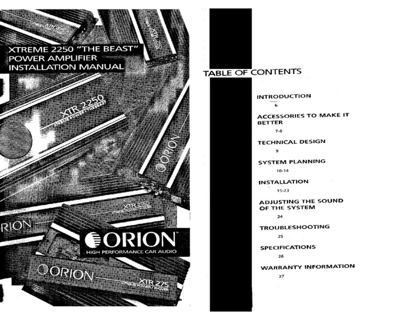 Orion "The Beast" Power Amplifier XTR 2250 installation manual