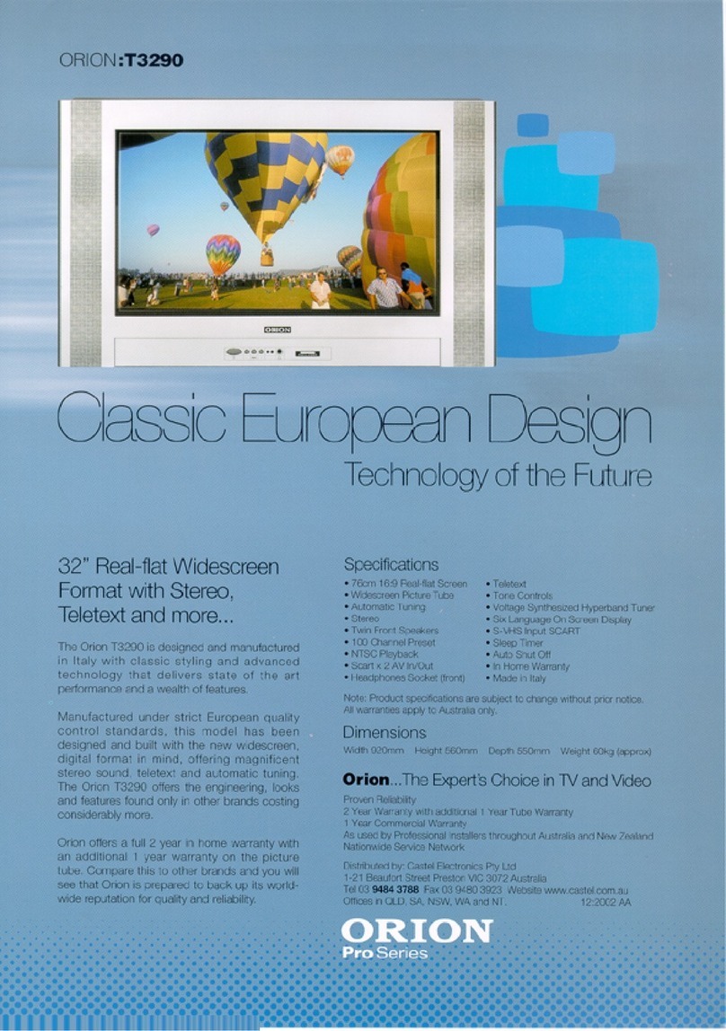 Orion T3290 Specification sheet