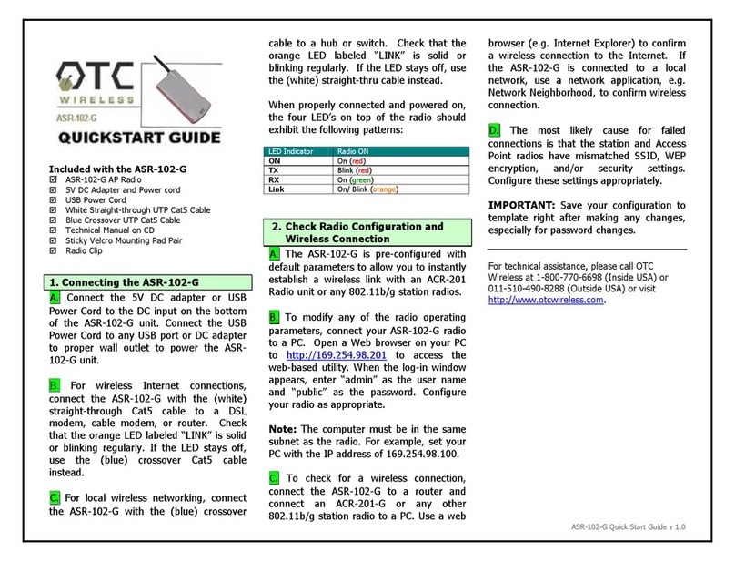 OTC Wireless ASR-102-G quick start guide