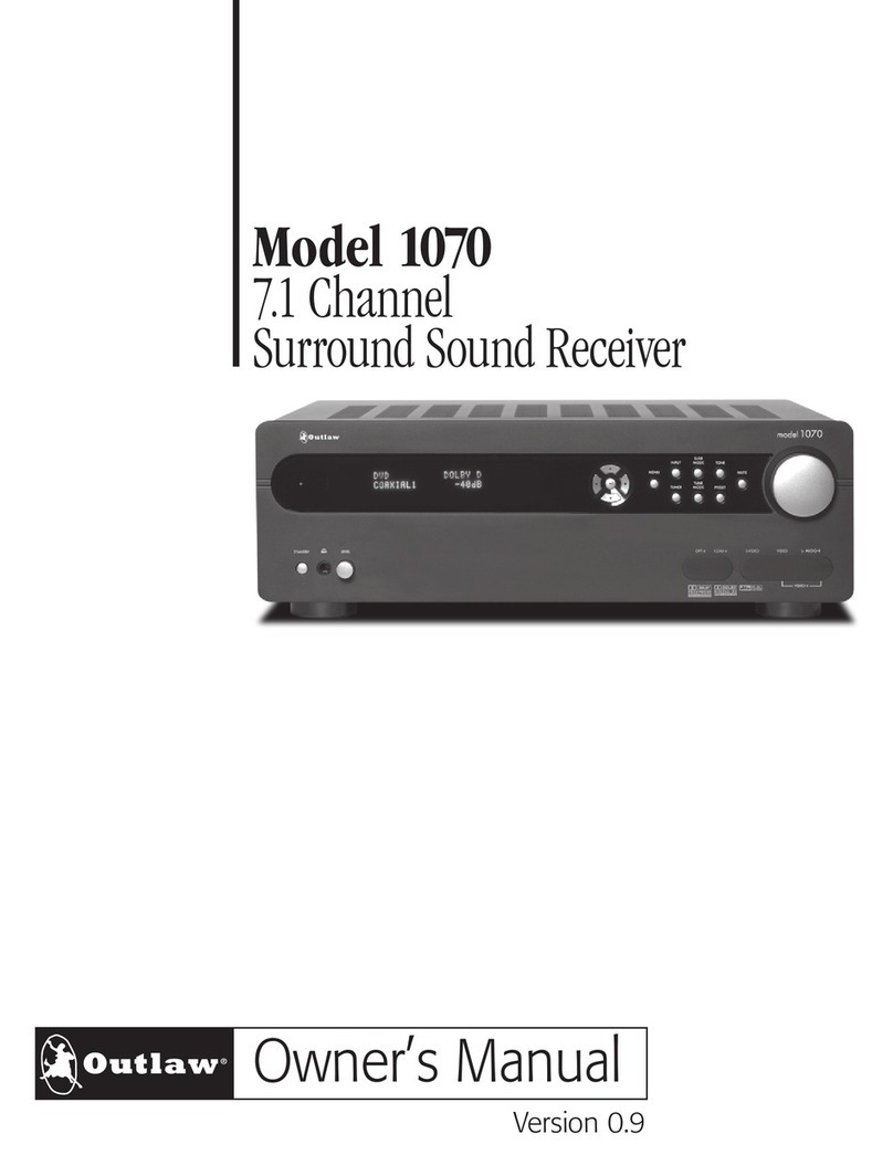 Outlaw 1070 owner's manual