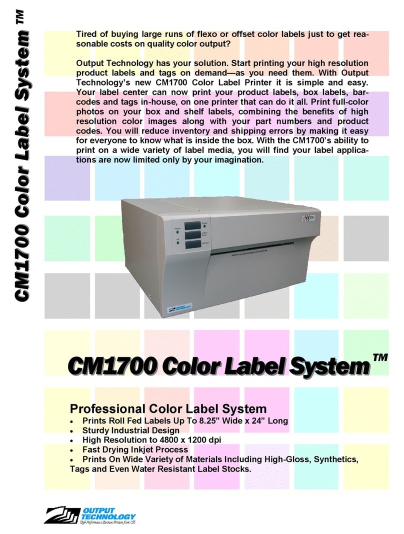 Output Technology Professional Color Label System CM1700 User manual