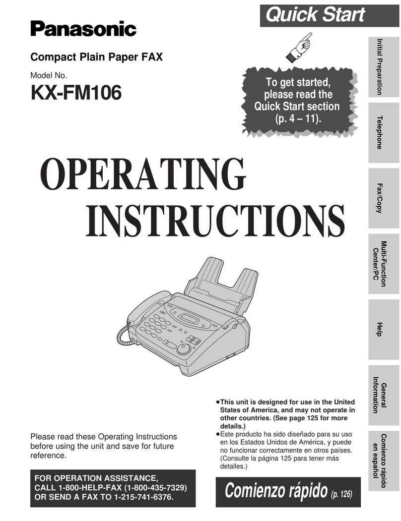 Panasonic KX-FM106 operating instructions