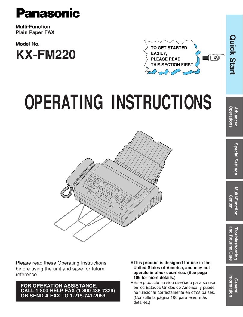 Panasonic KX-FM220 operating instructions