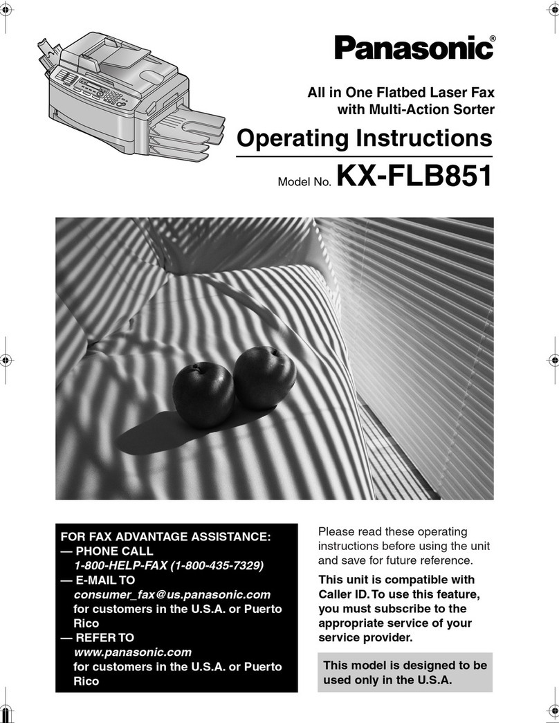 Panasonic KX-FLB851 - All-in-One Flatbed Laser Fax User manual Panasonic KX-FLB851 - All-in-One Flatbed Laser Fax User manual
