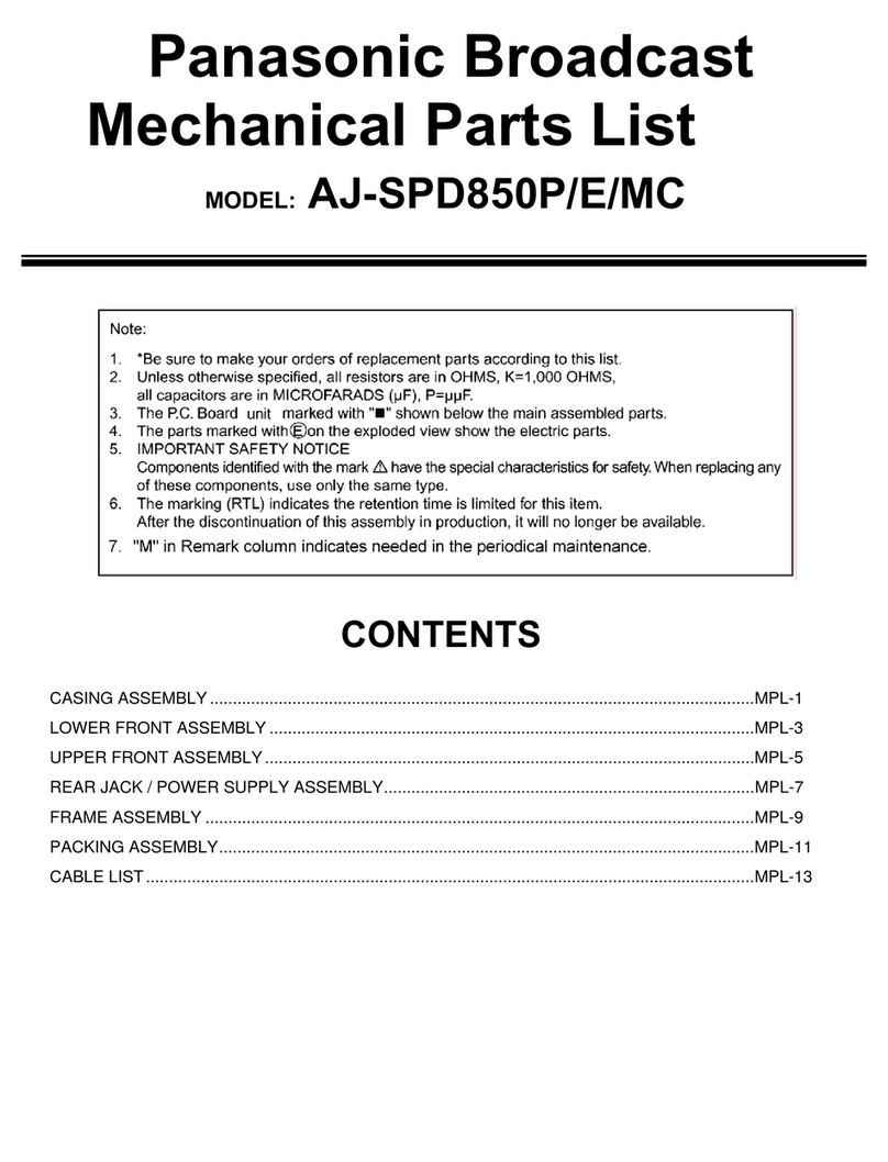 Panasonic AJ-SPD850MC User manual