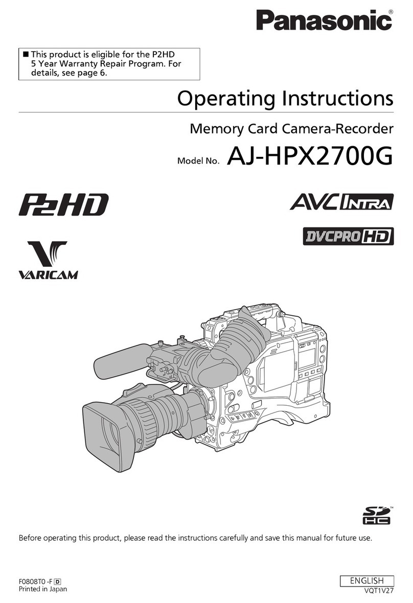 Panasonic AJHPX2700G - MEMORY CARD CAMERA-RECORDER User manual