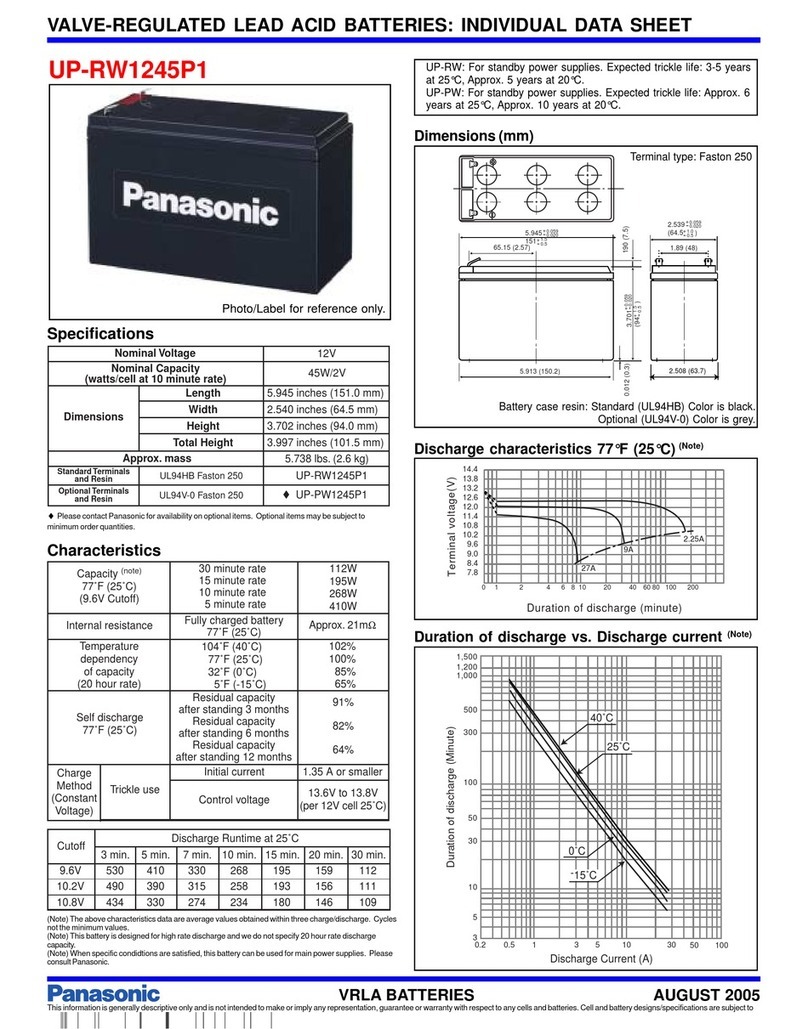 Panasonic UP-RW1245P1 datasheet