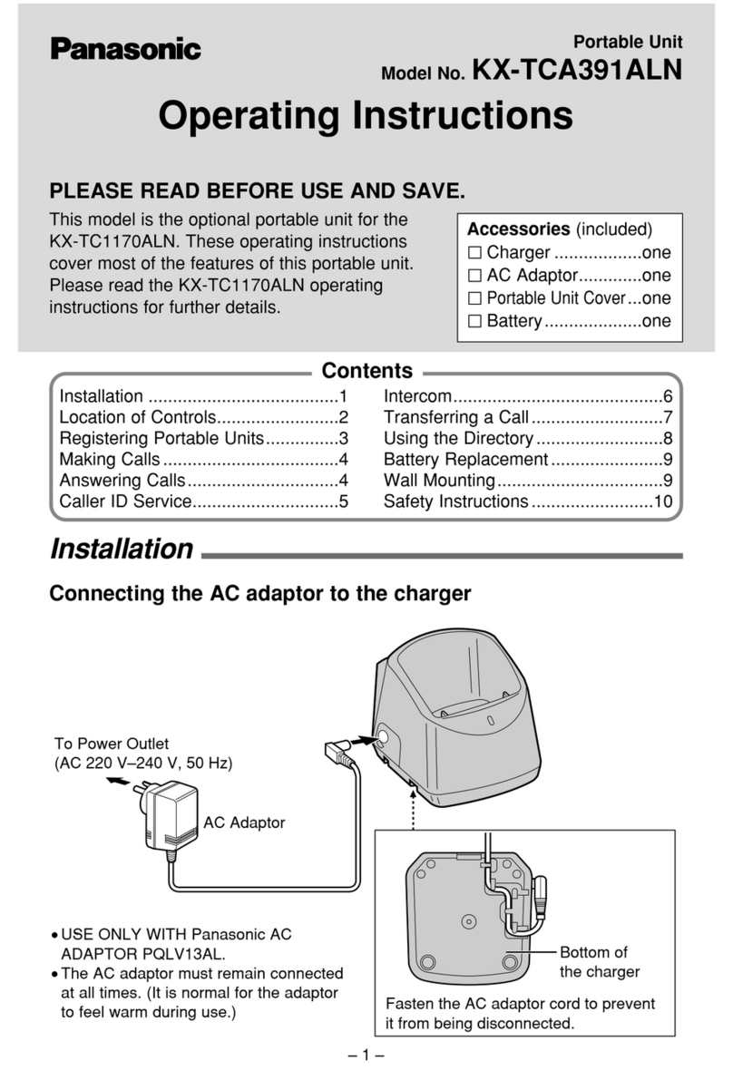 Panasonic KX-TCA391ALN operating instructions