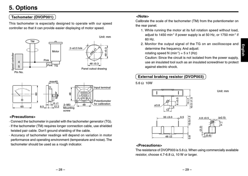 Panasonic Tachometer DVOP001 operating manual