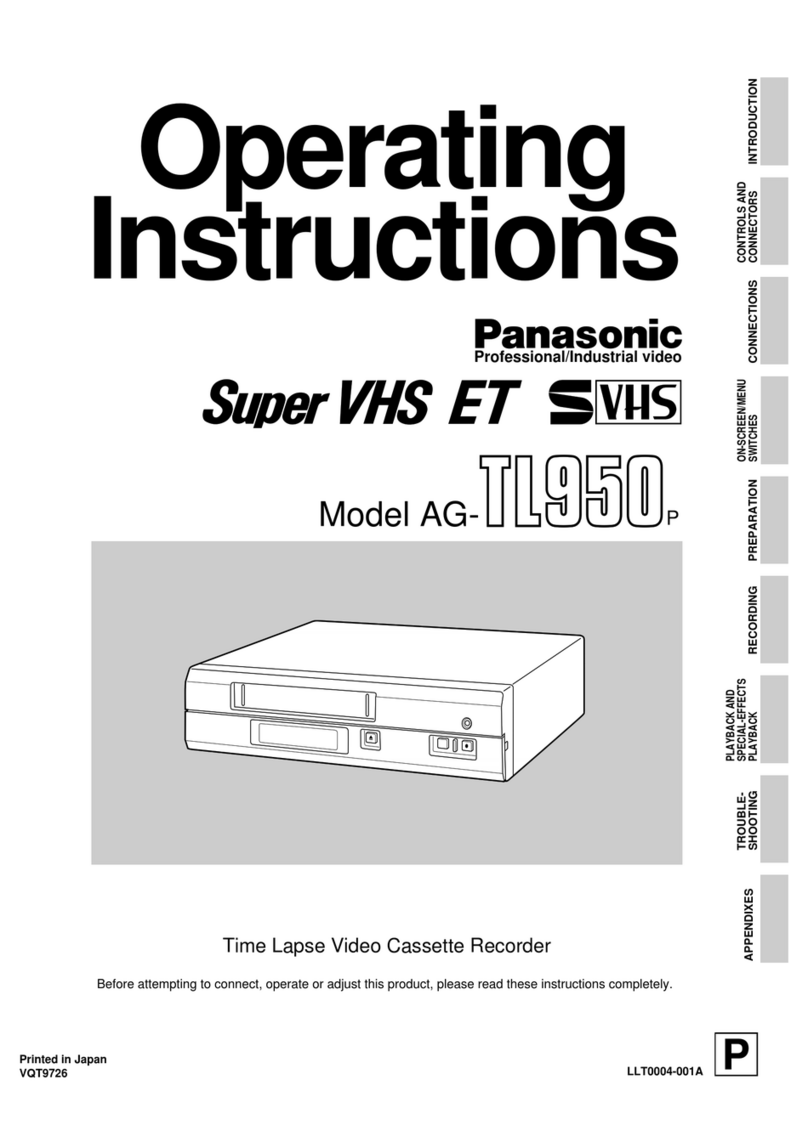 Panasonic AGTL950 - TIME LAPSE VCR User manual