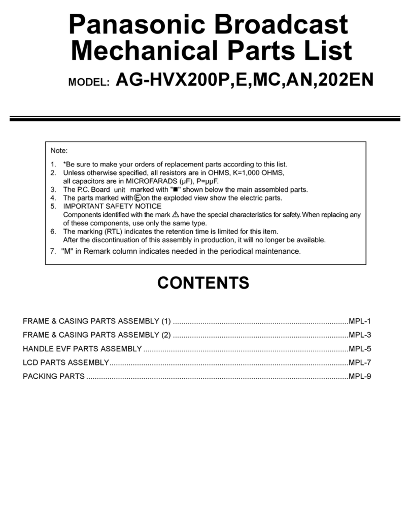 Panasonic AG-HVX200AN parts list