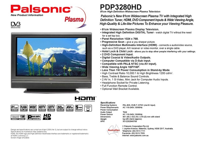 Palsonic PDP3280HD User manual Palsonic PDP3280HD User manual