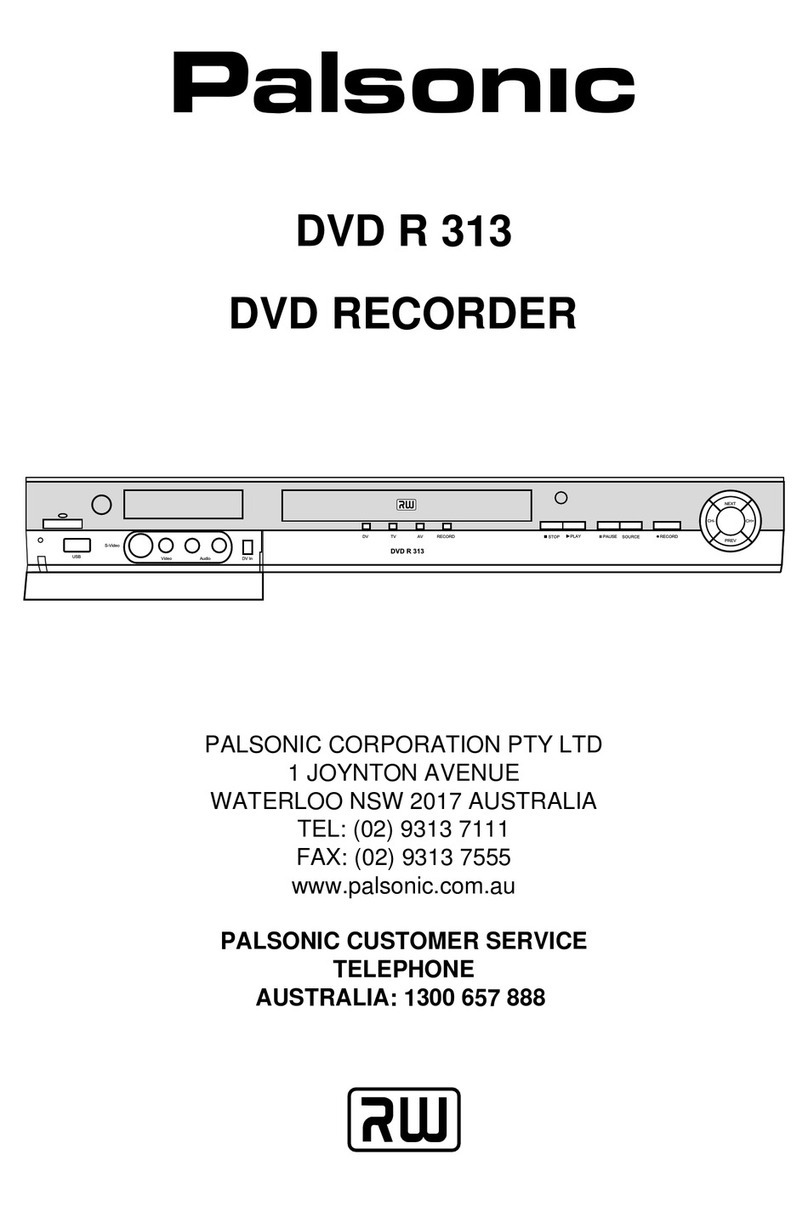 Palsonic DVDR313 owner's manual