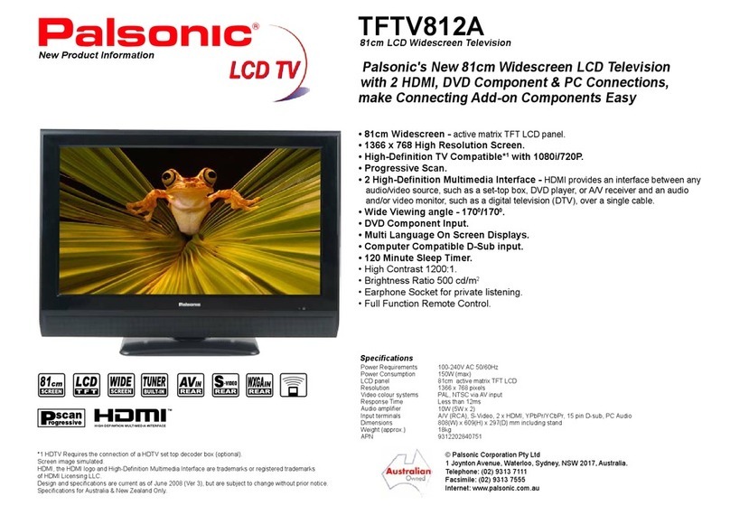 Palsonic HDMI TFTV812A User manual