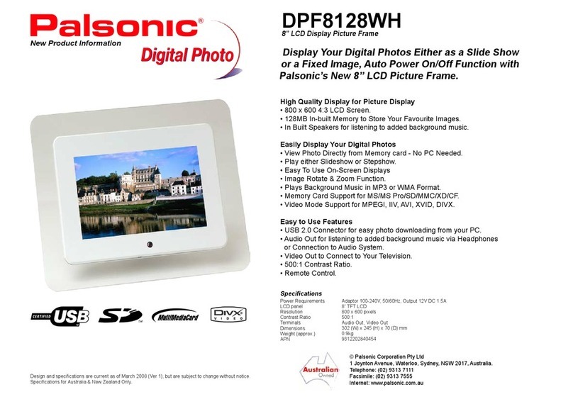 Palsonic DPF8128WH Specifications