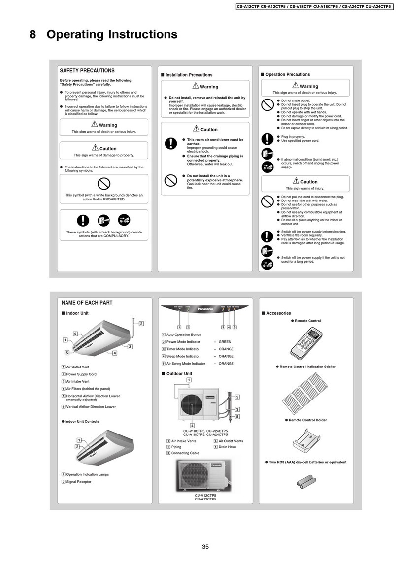 Panasonic CS-A12CTP User manual