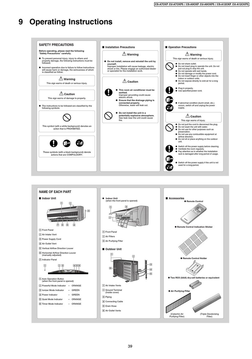 Panasonic CS-A12CKP User manual Panasonic CS-A12CKP User manual