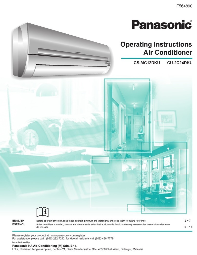 Panasonic CSMC12DKU - AIR CONDITIONER - SPLIT User manual