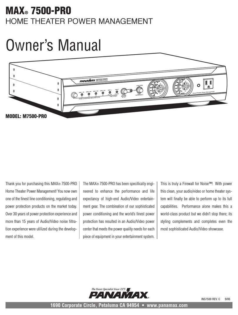 Panamax MAX 7500-PRO User manual