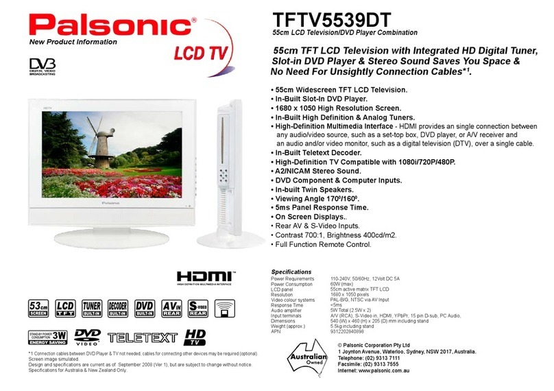 Palsonic TFTV5539DT Specifications