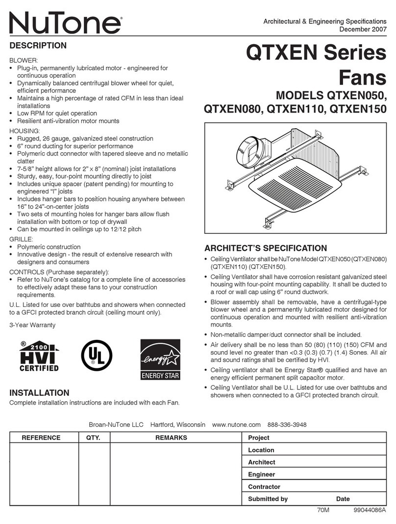 NuTone QTXEN050 User manual
