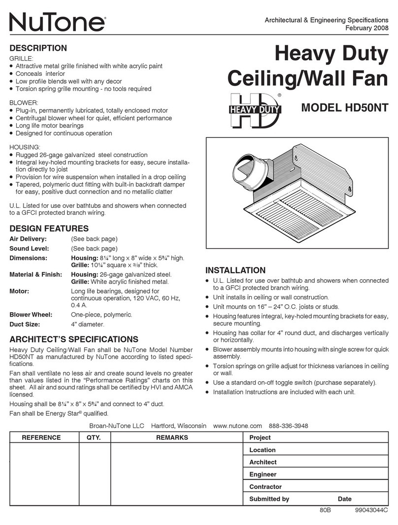 NuTone HD50NT User manual