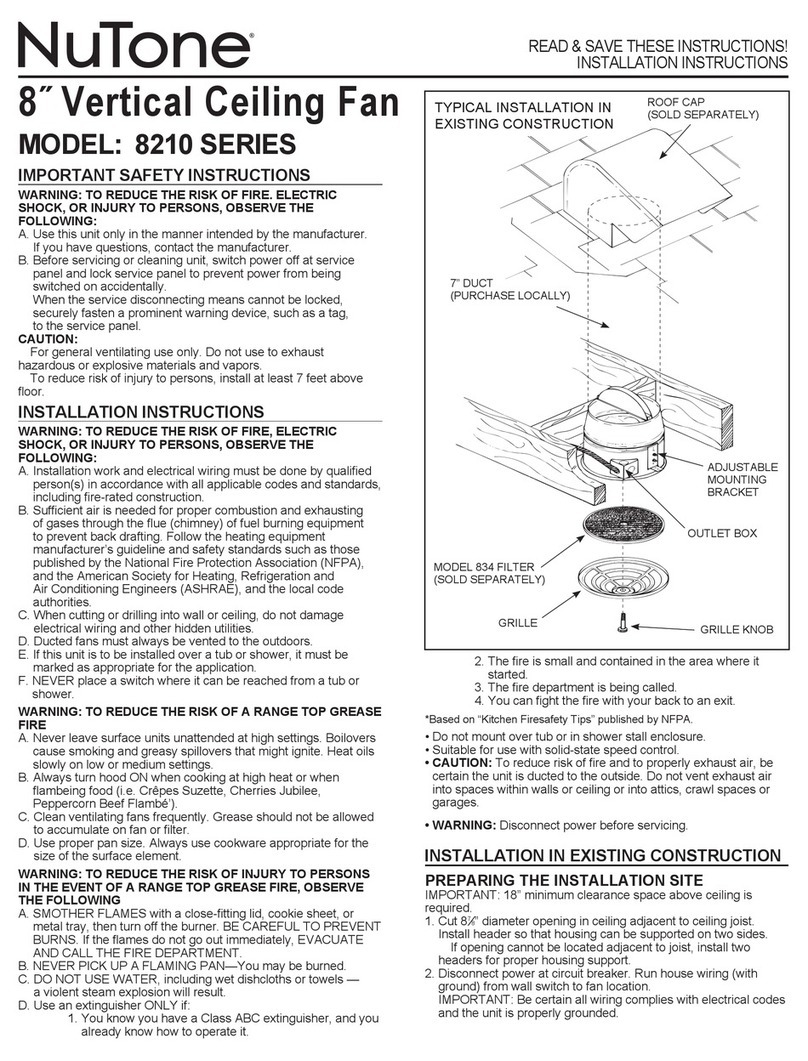NuTone 8210 Series User manual